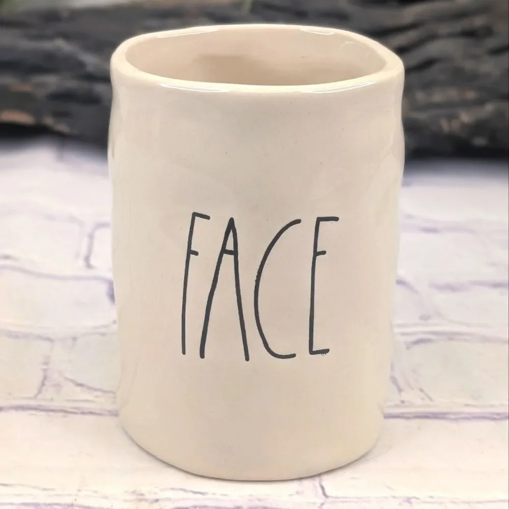 Rae Dunn FACE Ceramic Bathroom Cup Holder